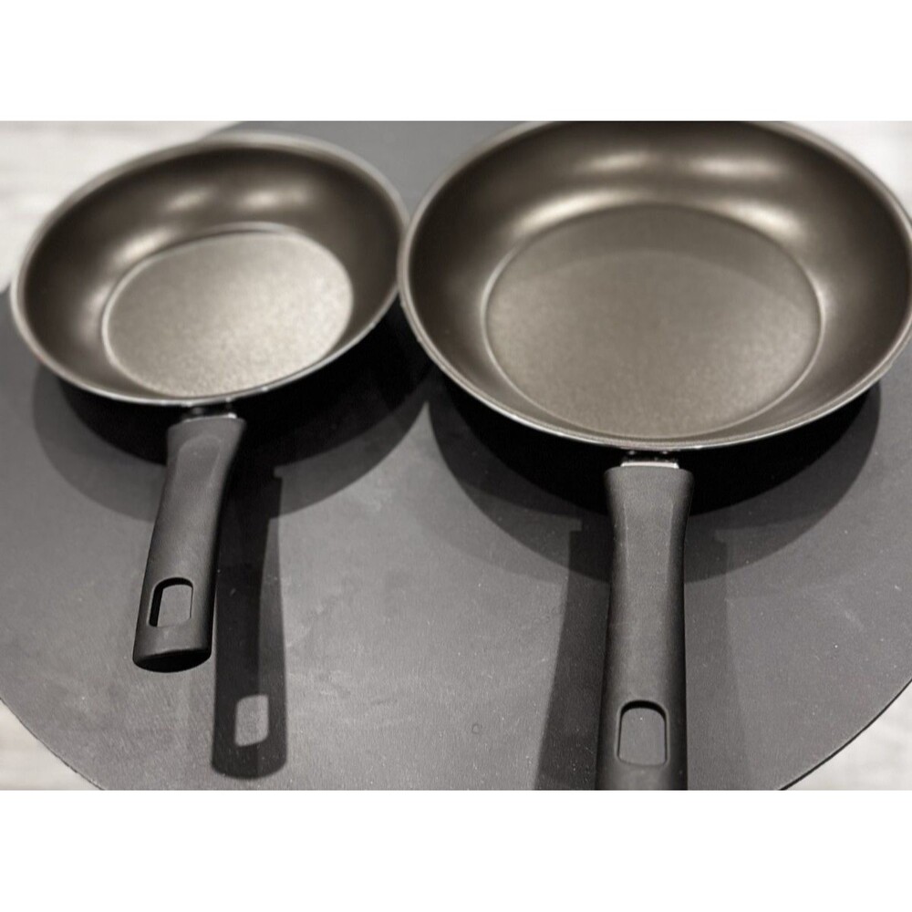 Cooks Black Nonstick Aluminum Fry Pan With Handle 10in/8in - Set of 2 New